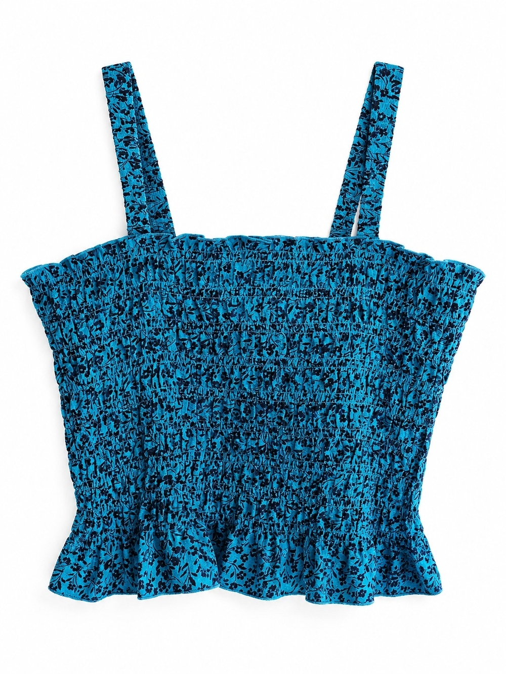 torrid Teal Floral Smocked Cami with Ruffle Hem Sz 2X